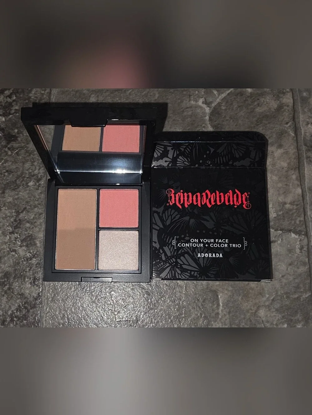 Reina Rebelde On Your Face Contour + Color Trio in Adorada 0.25oz BNIB